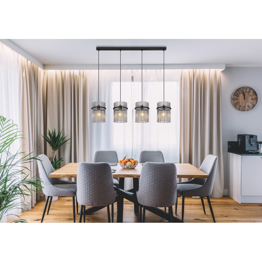 Globo - Hanglamp aan een koord 4xE27/60W/230V zwart