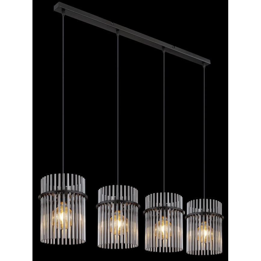 Globo - Hanglamp aan een koord 4xE27/60W/230V zwart