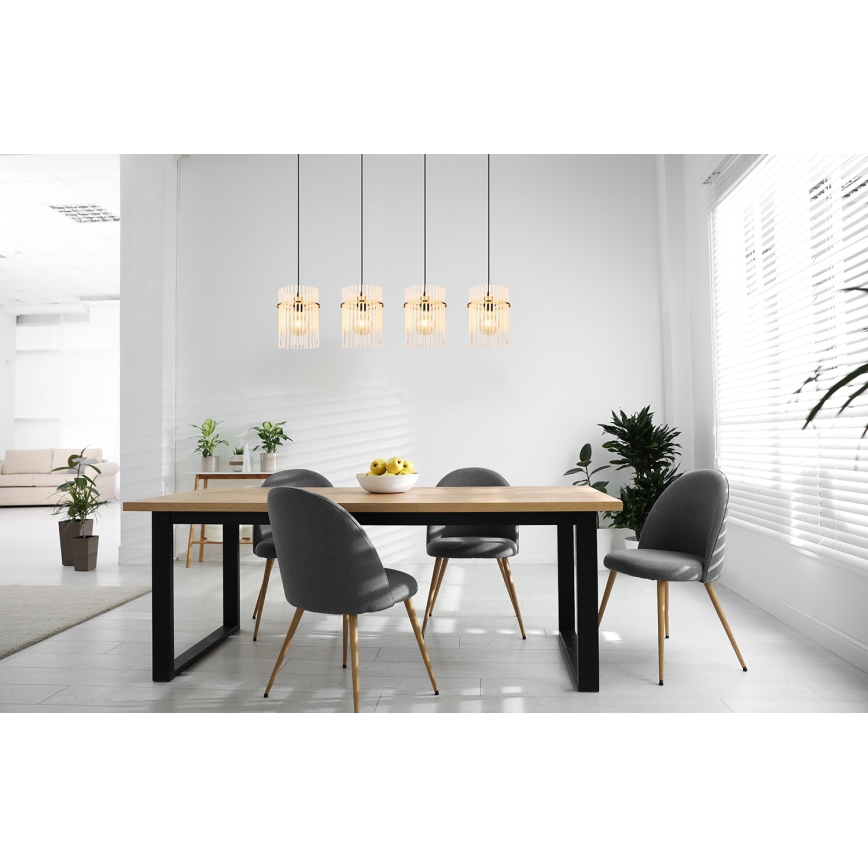 Globo - Hanglamp aan een koord 4xE27/60W/230V goud