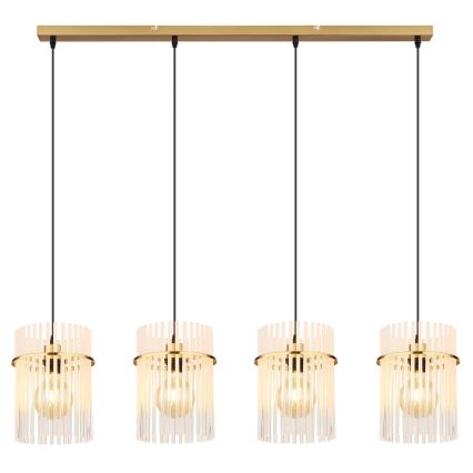 Globo - Hanglamp aan een koord 4xE27/60W/230V goud