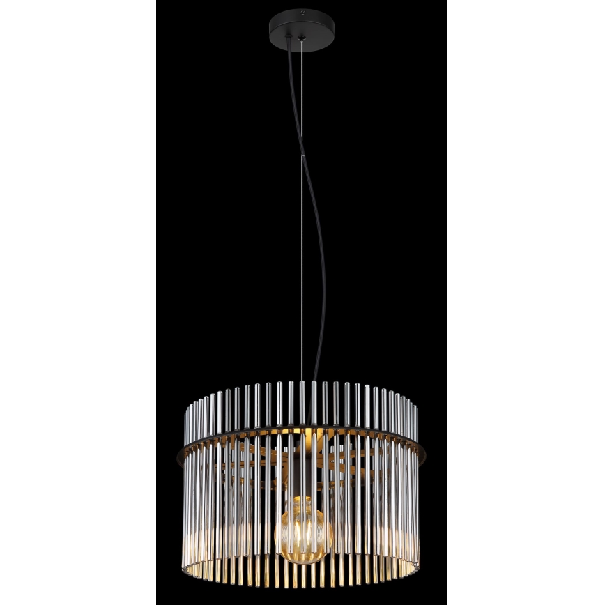 Globo - Suspension filaire 1xE27/60W/230V d. 40 cm noir