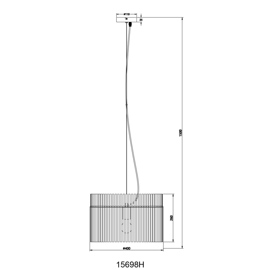 Globo - Suspension filaire 1xE27/60W/230V d. 40 cm noir