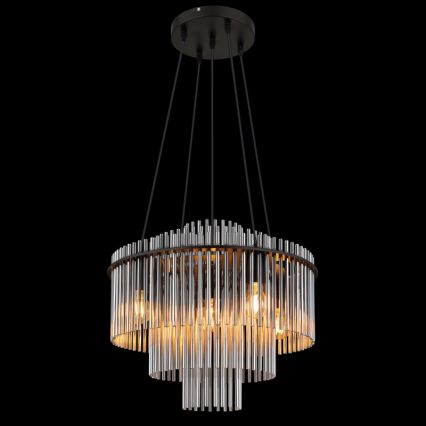 Globo - Hanglamp met kabel 5xE27/60W/230V zwart