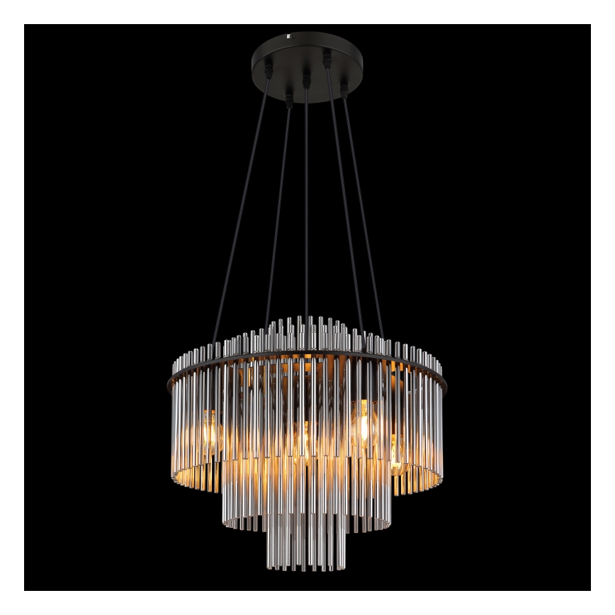 Globo - Hanglamp met kabel 5xE27/60W/230V zwart