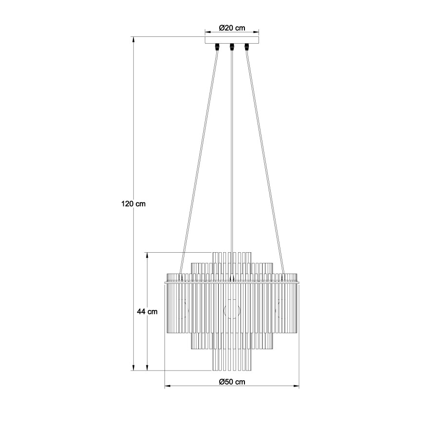 Globo - Hanglamp met kabel 5xE27/60W/230V zwart