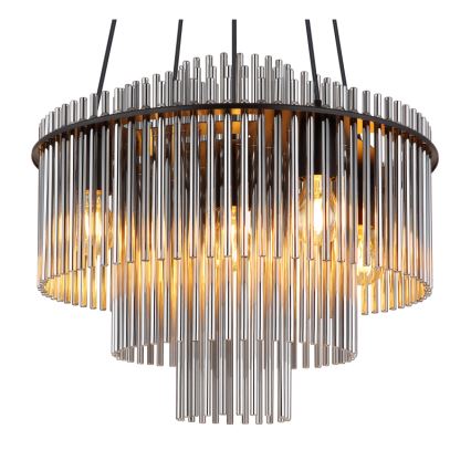 Globo - Suspension sur câble 5xE27/60W/230V noire