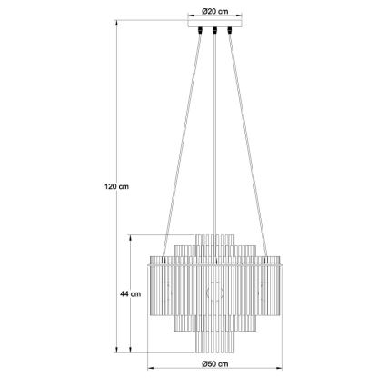 Globo - Suspension sur câble 5xE27/60W/230V noire