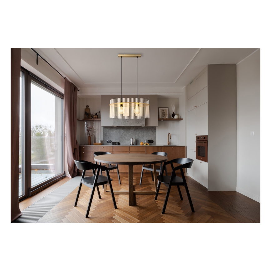 Globo - Hanglamp aan een koord 2xE27/60W/230V goud