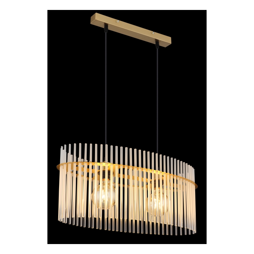 Globo - Hanglamp aan een koord 2xE27/60W/230V goud