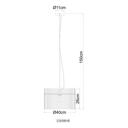 Globo - Hanglamp met kabel 1xE27/60W/230V Ø 40 cm crème