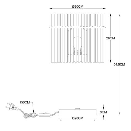 Globo - Tafellamp 1xE27/60W/230V Ø 30 cm zwart