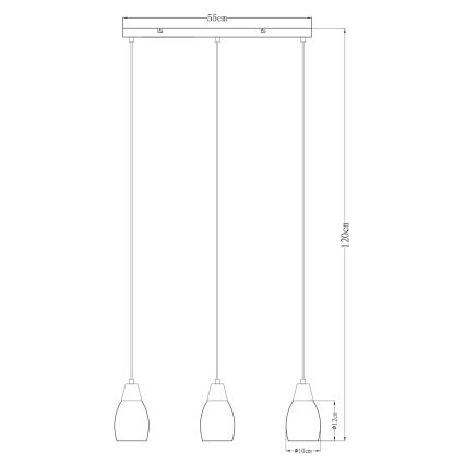 Globo - Hanglamp aan een koord 3xE27/15W/230V