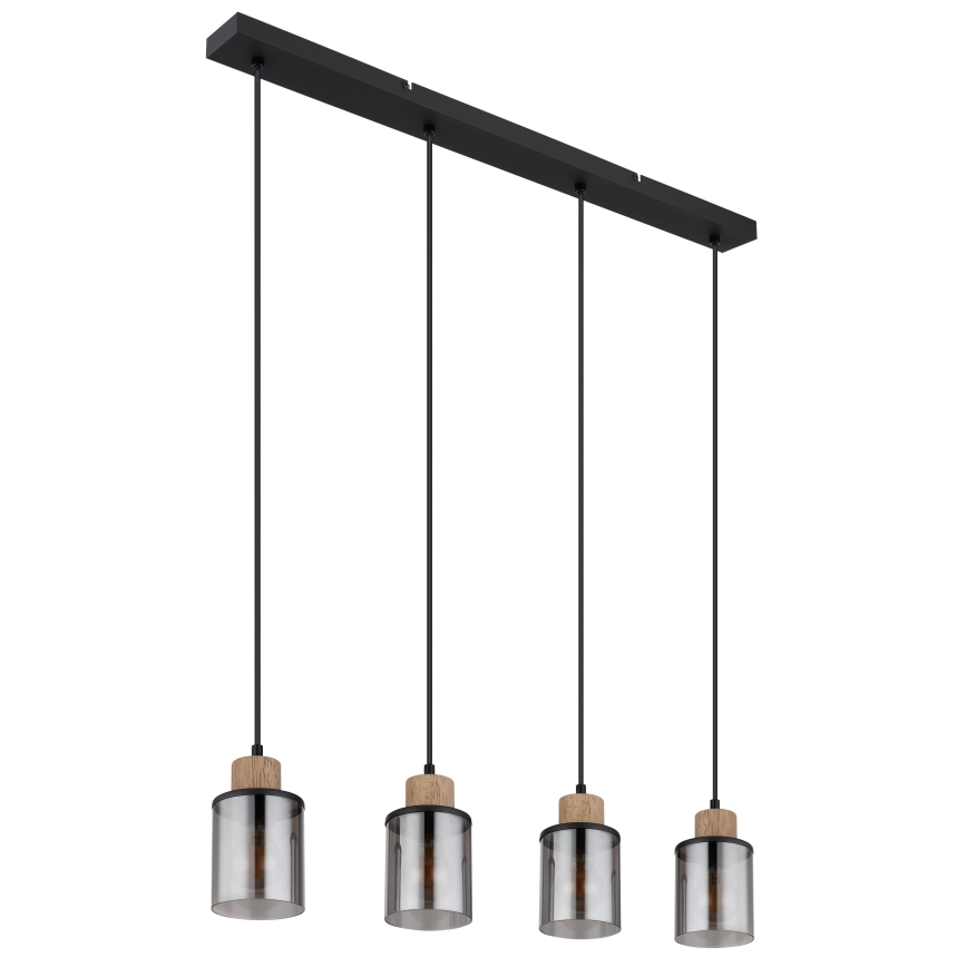 Globo - Hanglamp aan een koord 4xE27/15W/230V eiken