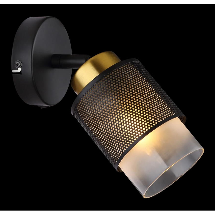 Globo - Wandspot 1xE27/40W/230V zwart/goud