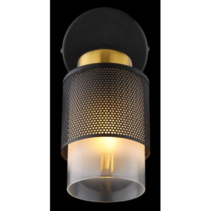 Globo - Wandspot 1xE27/40W/230V zwart/goud