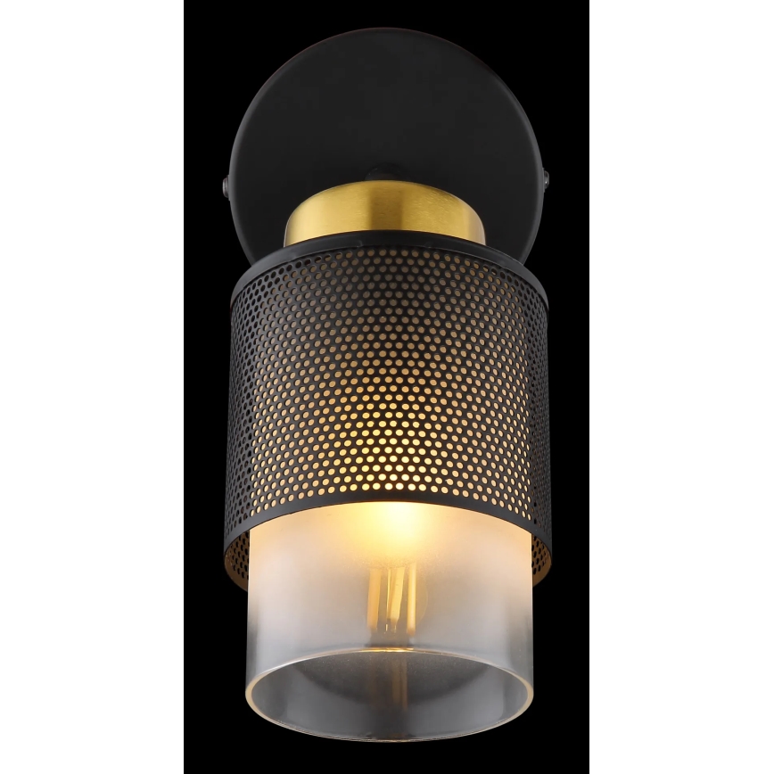 Globo - Wandspot 1xE27/40W/230V zwart/goud