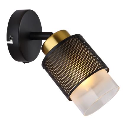 Globo - Wandspot 1xE27/40W/230V zwart/goud
