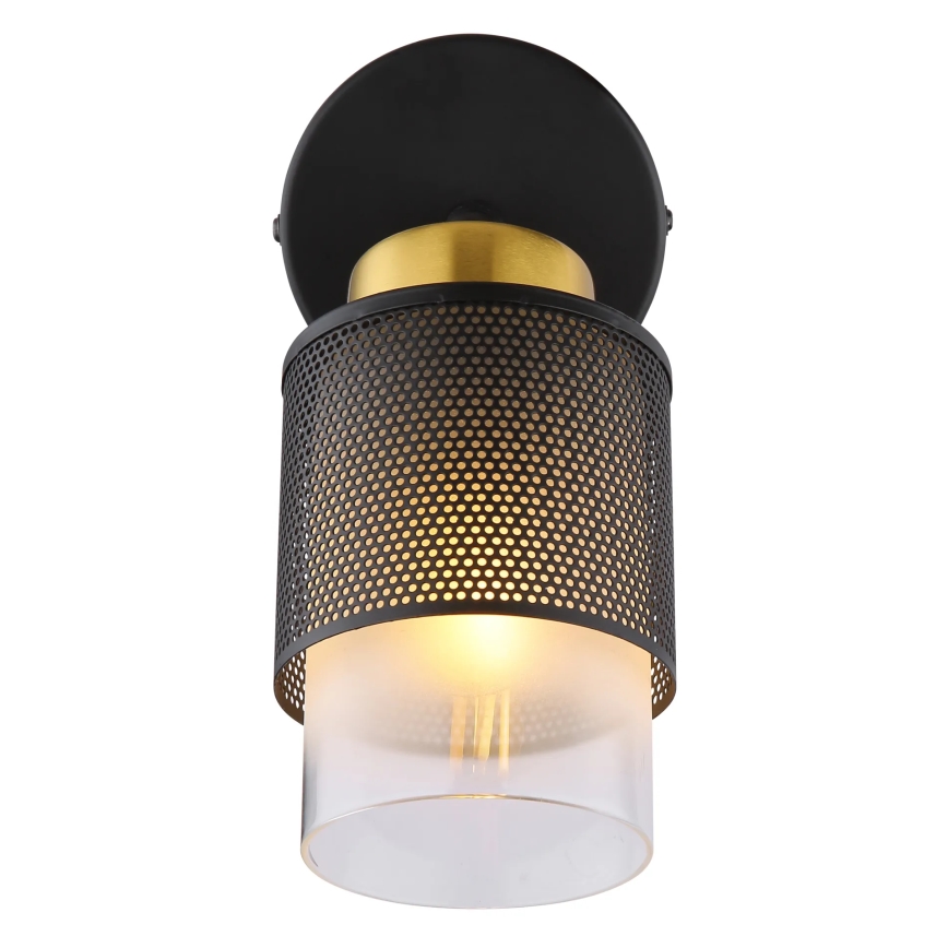 Globo - Wandspot 1xE27/40W/230V zwart/goud