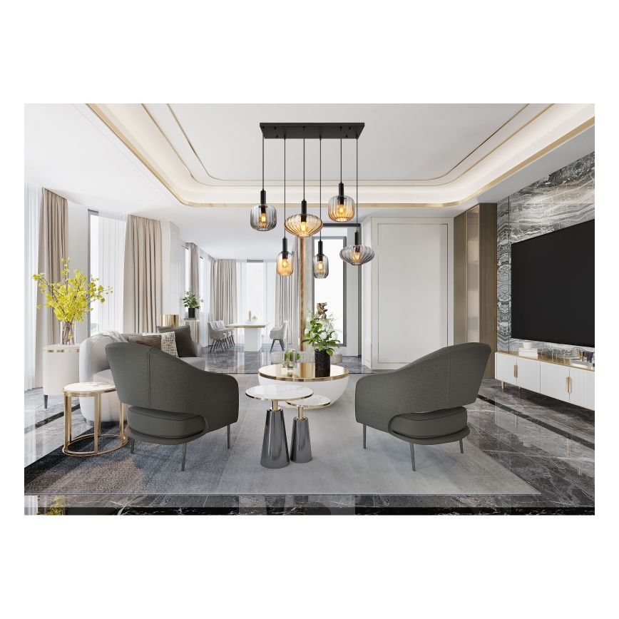 Globo - Suspension à câbles 6xE27/60W/230V