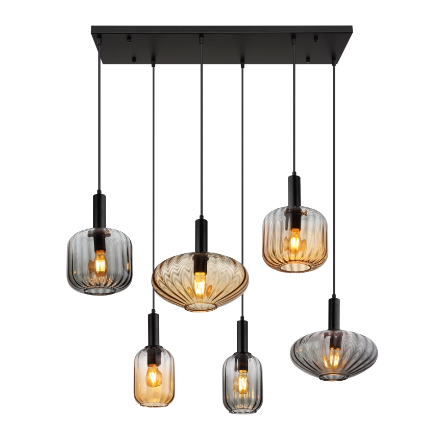 Globo - Kroonluchter aan kabel, 6x E27/60W/230V