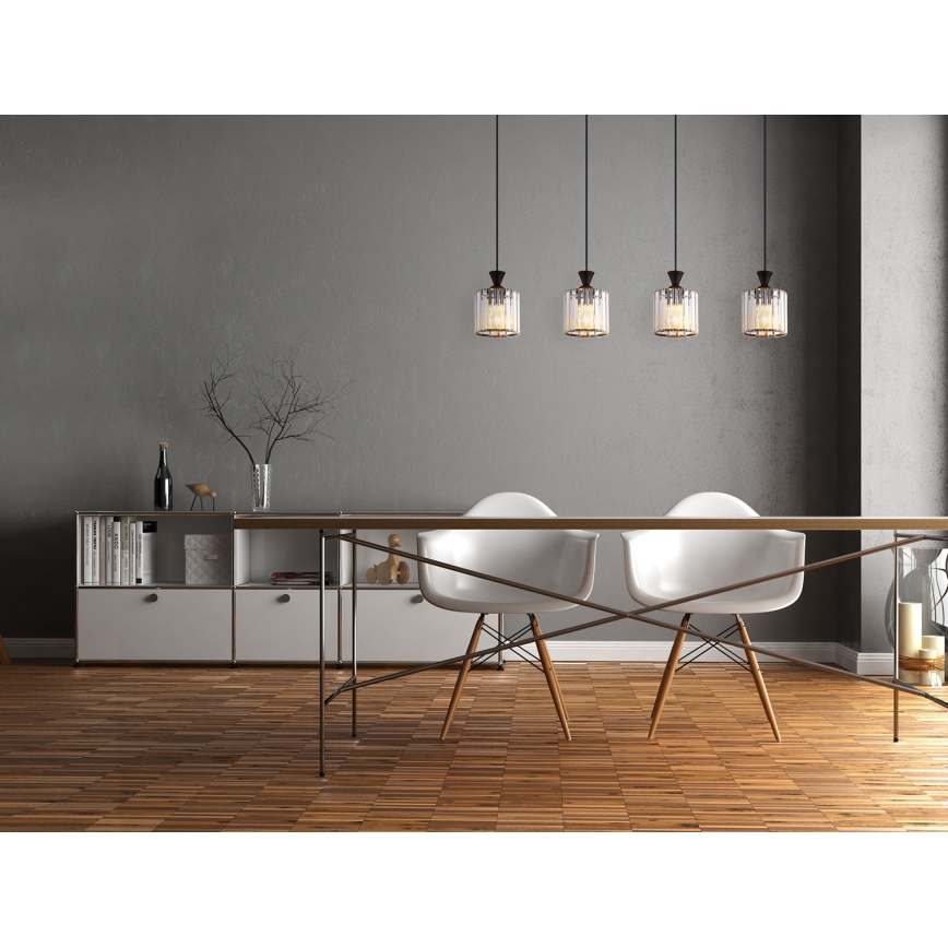 Globo - Hanglamp aan een koord 4xE27/60W/230V zwart