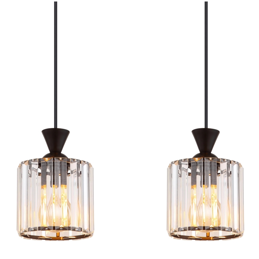 Globo - Suspension filaire 4xE27/60W/230V noir