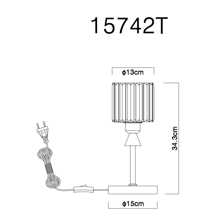 Globo - Lampe de table 1xE27/60W/230V d. 15 cm noir
