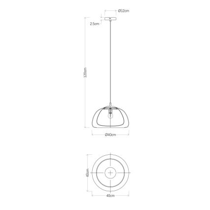 Globo - Suspension filaire 1xE27/60W/230V