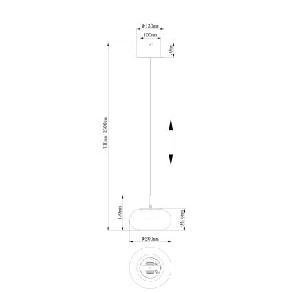 Globo - LED Hanglamp aan een koord LED/6W/230V zwart