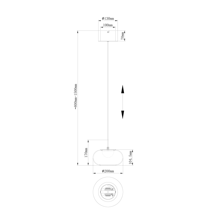 Globo - LED Hanglamp aan een koord LED/6W/230V zwart