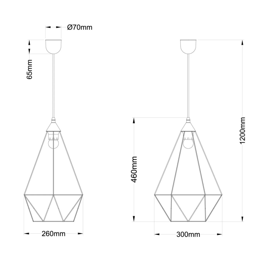 Globo - Hanglamp aan een koord 1xE27/60W/230V diameter 30 cm