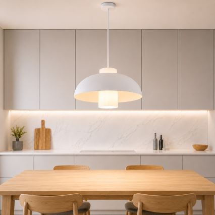 Globo - Suspension sur câble 1xE27/60W/230V blanche