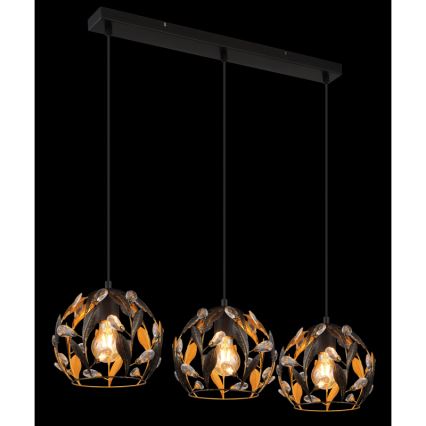 Globo - Suspension sur câble 3xE27/40W/230V