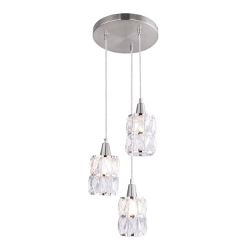 Globo 15760-3 - Lustre en cristal avec fil WOLLI 3xE14/40W/230V