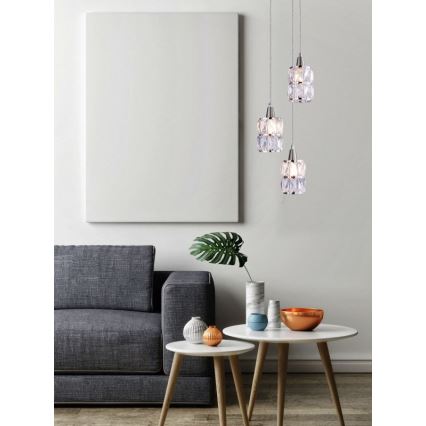 Globo 15760-3 - Lustre en cristal avec fil WOLLI 3xE14/40W/230V