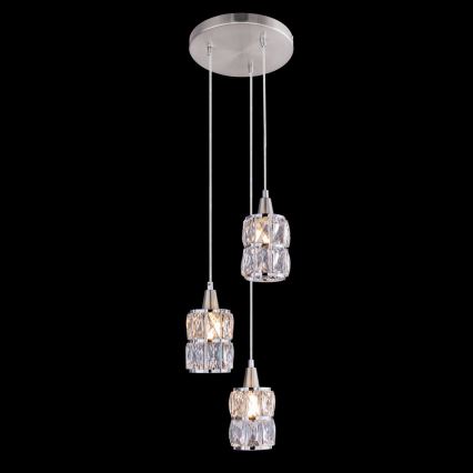 Globo 15760-3 - Lustre en cristal avec fil WOLLI 3xE14/40W/230V