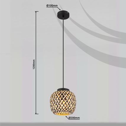 Globo 15766H - Hanglamp aan een koord COLLY 1xE27/15W/230V diameter 20 cm