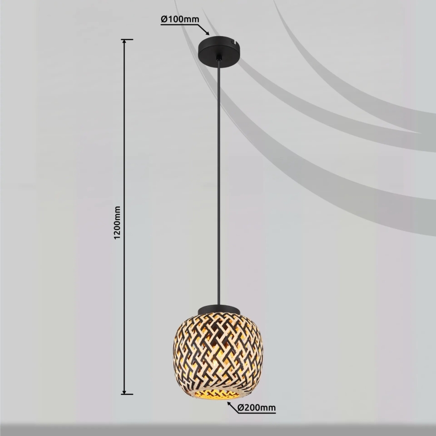 Globo 15766H - Hanglamp aan een koord COLLY 1xE27/15W/230V diameter 20 cm