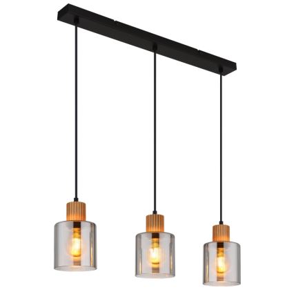Globo - Hanglamp aan een koord 3xE27/25W/230V zwart