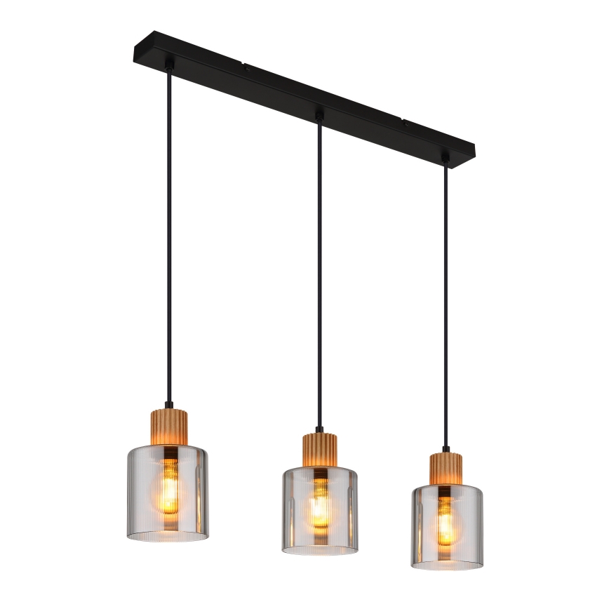 Globo - Hanglamp aan een koord 3xE27/25W/230V zwart