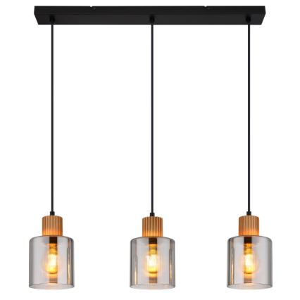 Globo - Hanglamp aan een koord 3xE27/25W/230V zwart