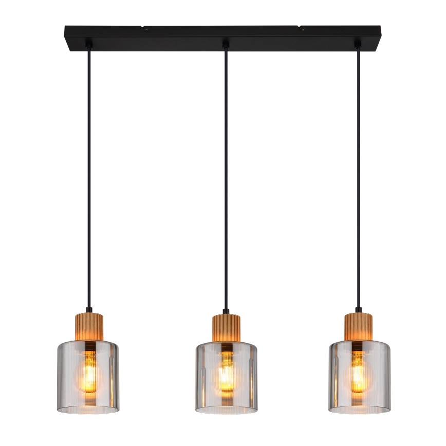 Globo - Hanglamp aan een koord 3xE27/25W/230V zwart