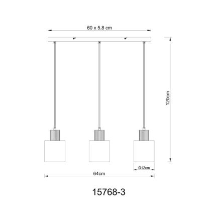Globo - Hanglamp aan een koord 3xE27/25W/230V zwart