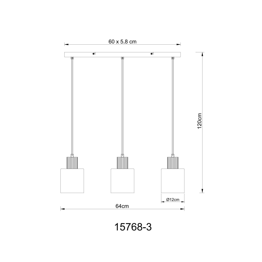 Globo - Hanglamp aan een koord 3xE27/25W/230V zwart