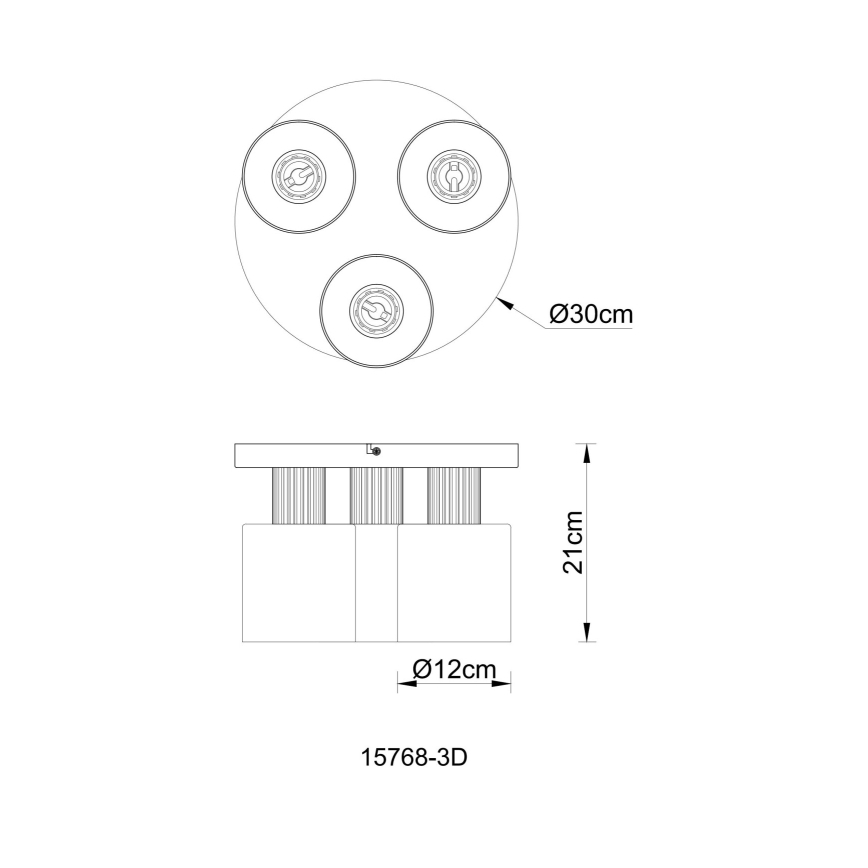 Globo - Plafonnière 3x E27/25W/230V Ø 30 cm