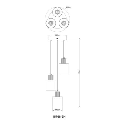 Globo - Hanglamp aan kabel 3xE27/25W/230V Ø 30 cm