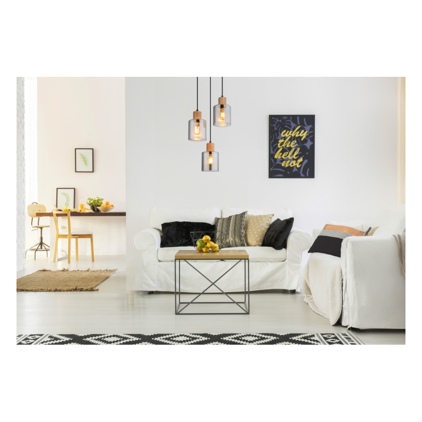 Globo - Suspension sur câble 3x E27/25 W/230 V, Ø 30 cm