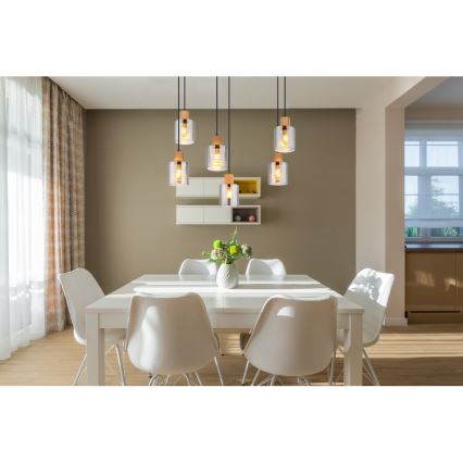 Globo - Hanglamp aan een koord 6xE27/25W/230V zwart