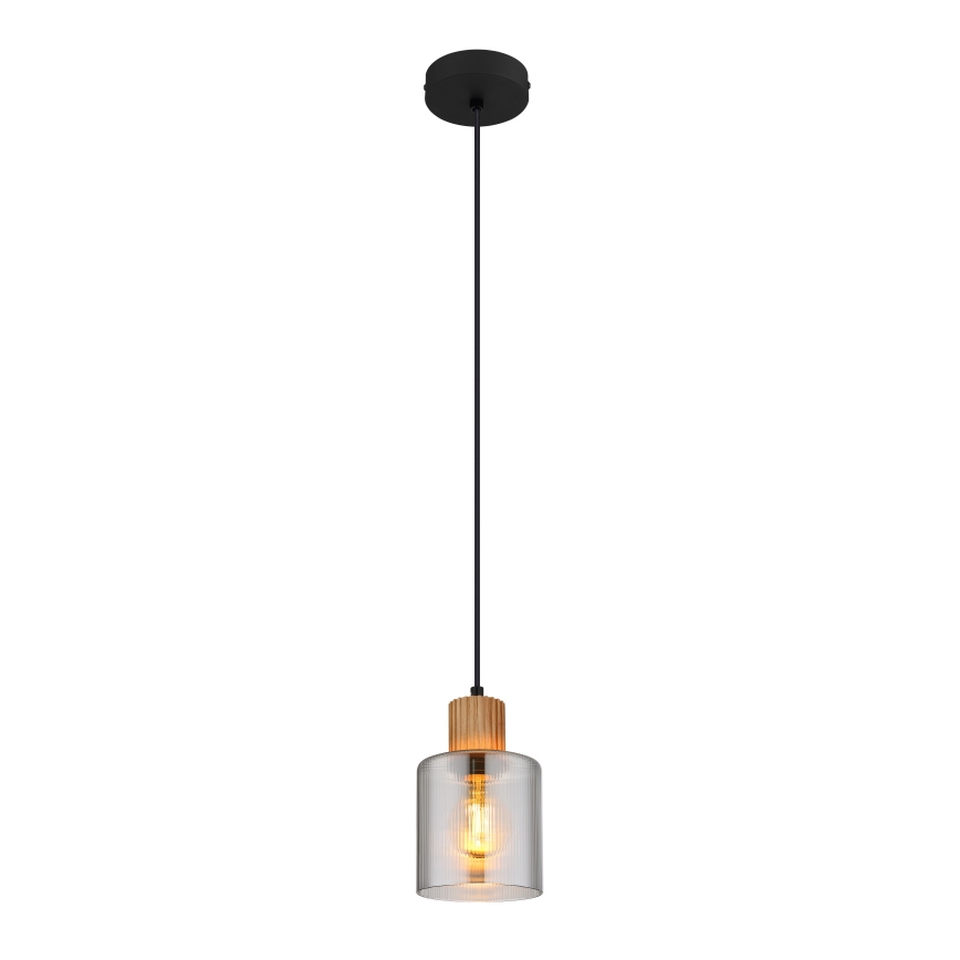 Globo - Hanglamp aan een koord 1xE27/25W/230V zwart diameter 12 cm