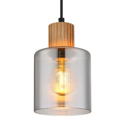 Globo - Hanglamp aan een koord 1xE27/25W/230V zwart diameter 12 cm